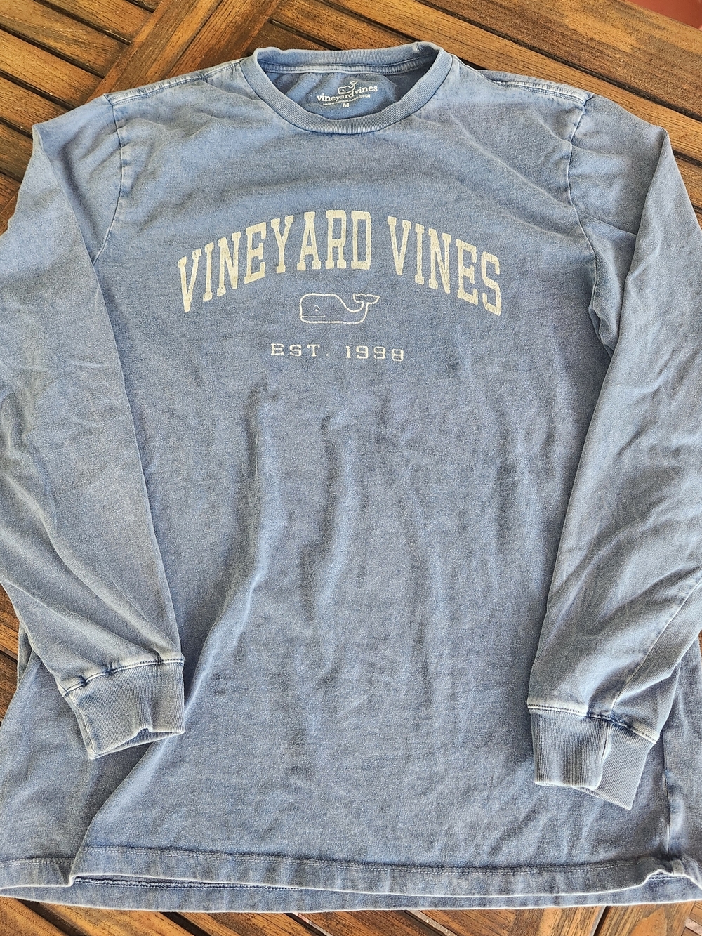 Unisex Vineyard Vines Blue Heritage Long Sleeve Tee Size Medium 100% Cotton Logo
